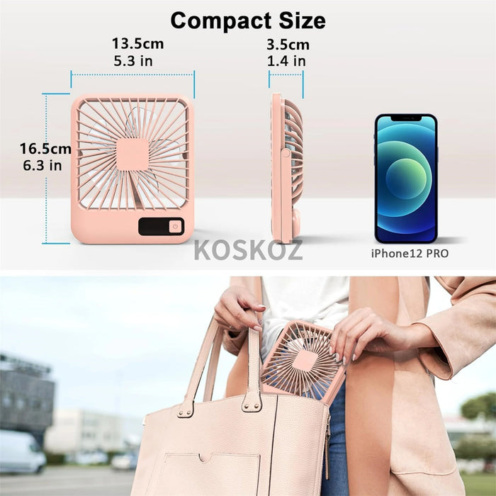 Foldable USB Rechargeable Desk Fan 5 Speeds with Digital Display | BronAir©