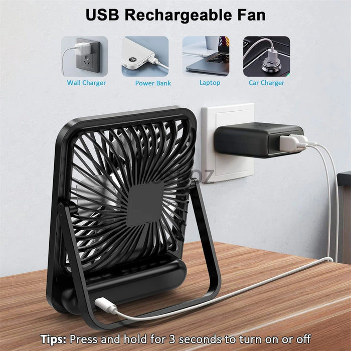 Foldable USB Rechargeable Desk Fan 5 Speeds with Digital Display | BronAir©