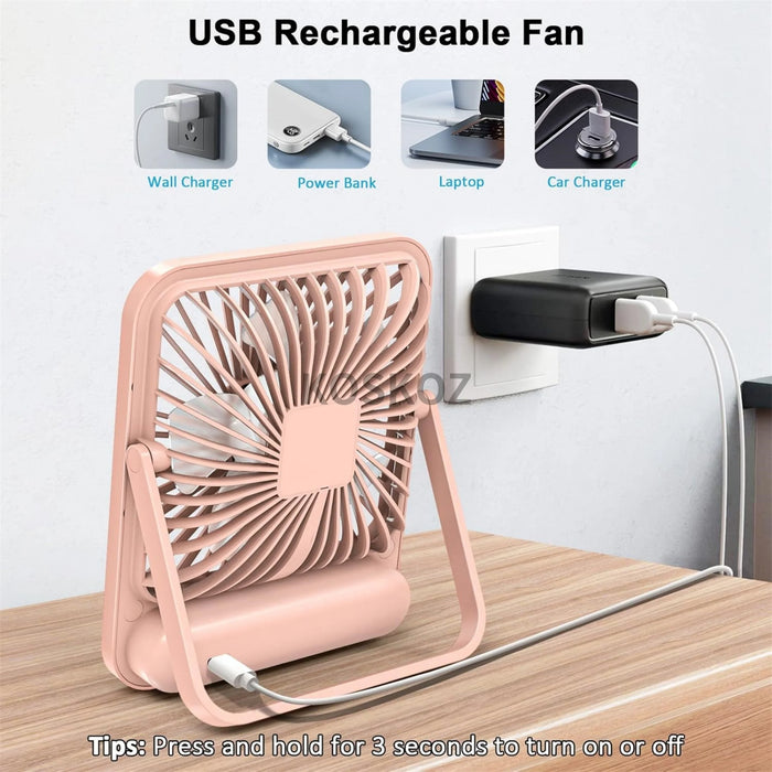Foldable USB Rechargeable Desk Fan 5 Speeds with Digital Display | BronAir©