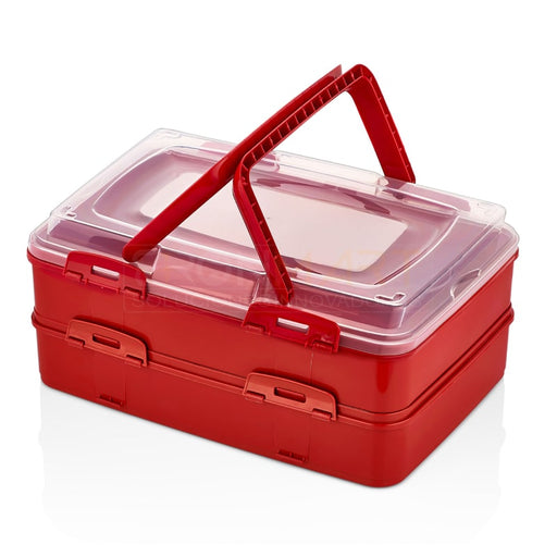 Caja de Transporte para Pasteles Dúplex Rojo - Transporta tus Creaciones con Estilo | BronKitchen©