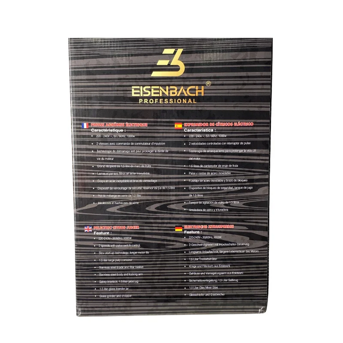 Eisenbach HW-1508 4 en 1: Exprimidor, Licuadora, Procesador y Molino 1000W