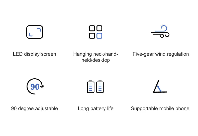 Hands-Free Foldable Neck Fan USB Rechargeable 5 Speeds | BronAir©