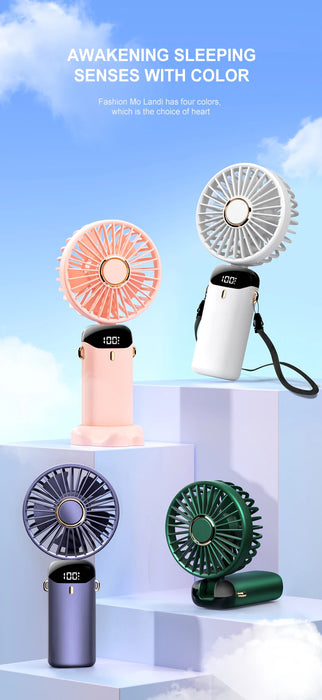 Hands-Free Foldable Neck Fan USB Rechargeable 5 Speeds | BronAir©