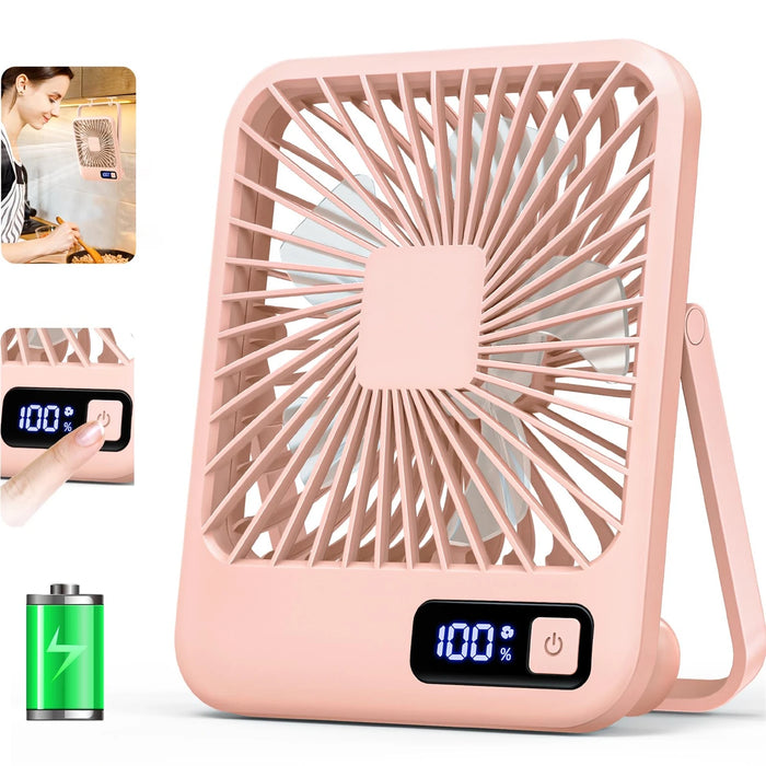 Foldable USB Rechargeable Desk Fan 5 Speeds with Digital Display | BronAir©