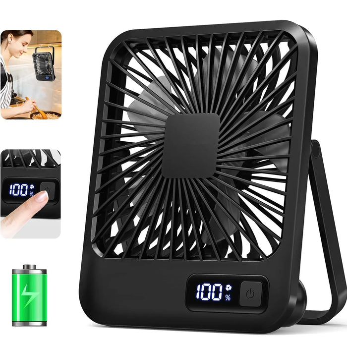 Foldable USB Rechargeable Desk Fan 5 Speeds with Digital Display | BronAir©
