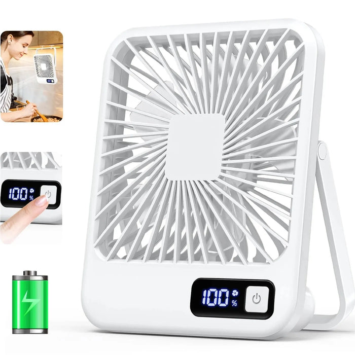 Foldable USB Rechargeable Desk Fan 5 Speeds with Digital Display | BronAir©