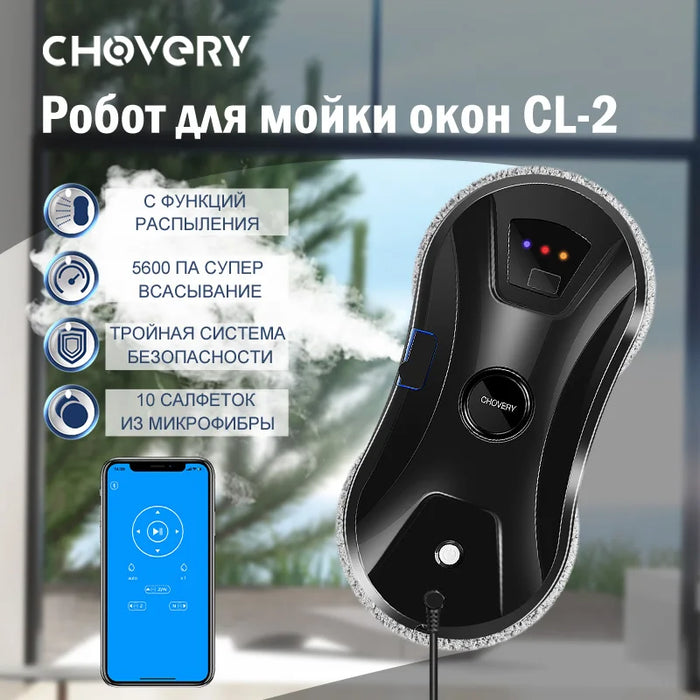 Robot Limpiacristales Chovery Pro 5600 Pa — CL-1 y CL-2 con Pulverización Dual