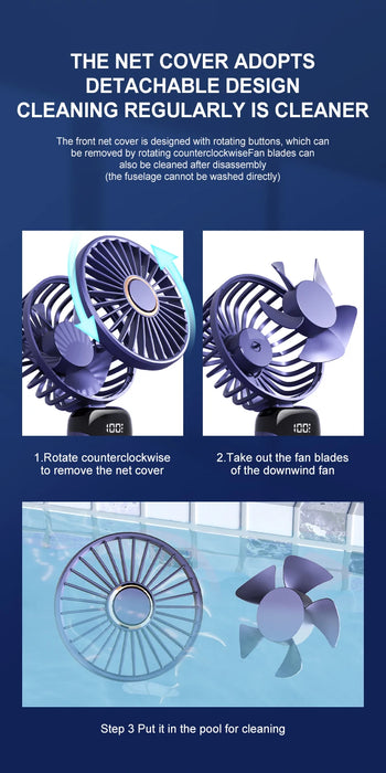 Hands-Free Foldable Neck Fan USB Rechargeable 5 Speeds | BronAir©