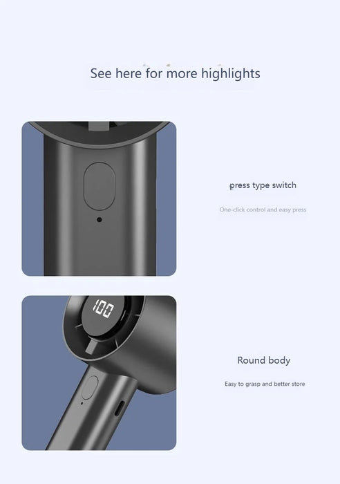 Portable Handheld Fan with LED Semiconductor Cooling and 100 Speeds | BronAir©