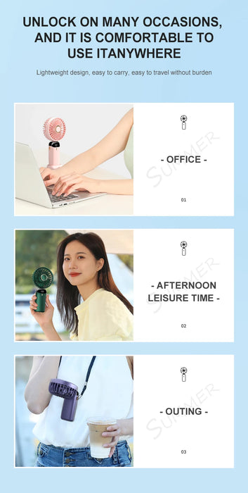 Hands-Free Foldable Neck Fan USB Rechargeable 5 Speeds | BronAir©