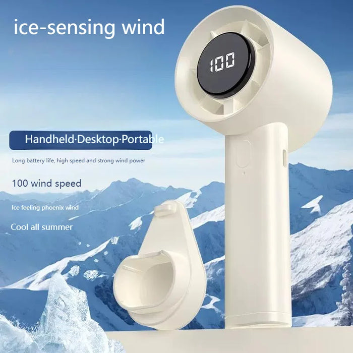 Portable Handheld Fan with LED Semiconductor Cooling and 100 Speeds | BronAir©