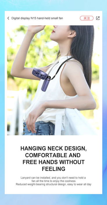 Hands-Free Foldable Neck Fan USB Rechargeable 5 Speeds | BronAir©