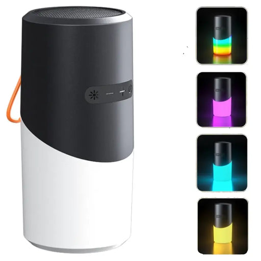 Altavoces inalámbricos Bluetooth con luz RGB Luces de atmósfera estéreo impermeables (negro)