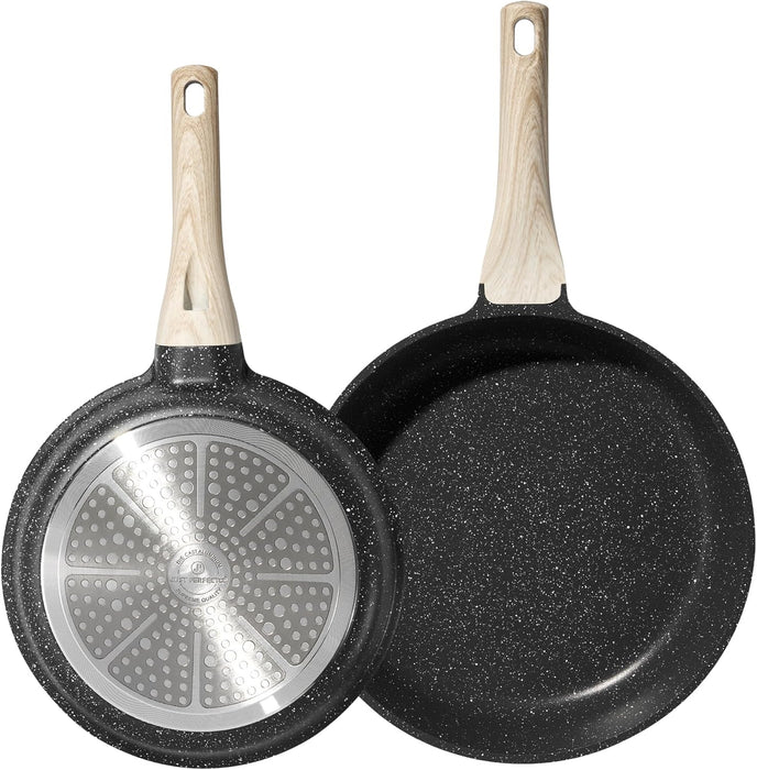 Set 2 Sartenes Granito Just Perfecto 20/24cm – Antiadherente Negro para Todas las Cocinas