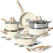 Batería de Cocina Granito 15 Piezas con Vaporera Just Perfecto – Beige Inducción