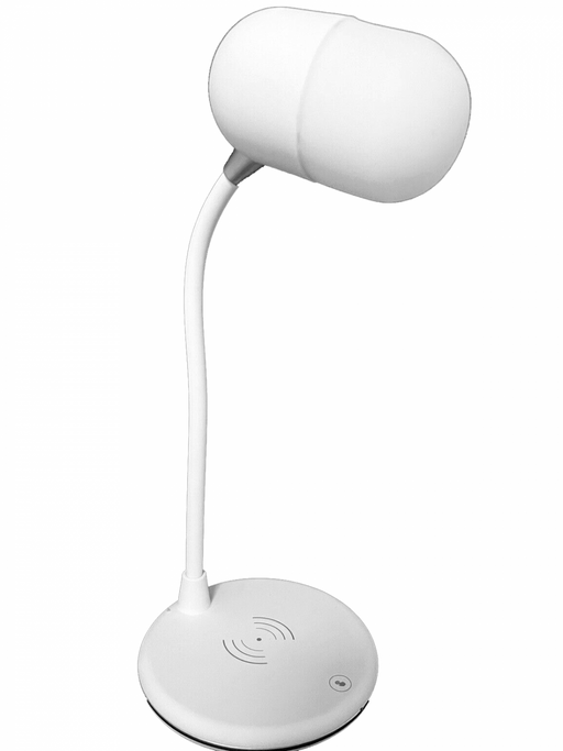 Grundig ED-72546: Lámpara de escritorio LED 3 en 1, altavoz Bluetooth y cargador inalámbrico - Bronmart