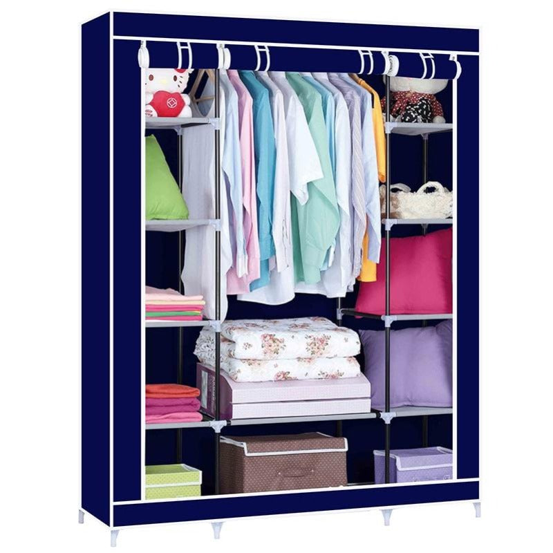 Armario de tela para ropa, organizador ropero plegable - Grande Azul | BronHome©,armarios tela calidad ,armarios de tela medianos,armarios de tela grandes,armarios de tela fuertes,armarios de tela buen precio,armarios de tela,armario plegable,armario de tela pro,Armario de Tela Plegable - Grande