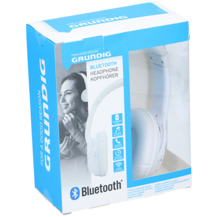 Grundig ED-40080: Auriculares estéreo Bluetooth con micrófono aislante del ruido Negro -Bronmart