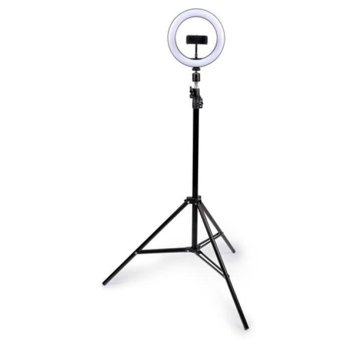 Grundig ED-49865: Anillo de luz para selfies 2 en 1, trípode giratorio de 360° - Bronmart