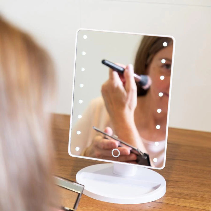 Espejo de cara completa con luces LED táctil inteligente | BronBeauty©,tocador maquillaje con luz , tocador con espejo y luces , espejo tocador con luz , espejo maquillaje , espejo de aumento , espejo con luz maquillaje