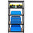 Estantería-metálica-kit-Negro-y-Marrón-180x90x40cm, carga-max. 175kg-por-balda-BronTools©,HG-8027BLK-Etagere-de-Rangement-Enduite-Noire-H-1-bronmart.com