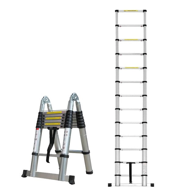Escalera telescópica retráctil de aluminio - 5.6M Robusta y Versátil, Cumple Norma EN131 | BronTools©