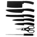 Juego de cuchillos con soporte de acrílico de 8 piezas - Mármol negro | BronKitchen©