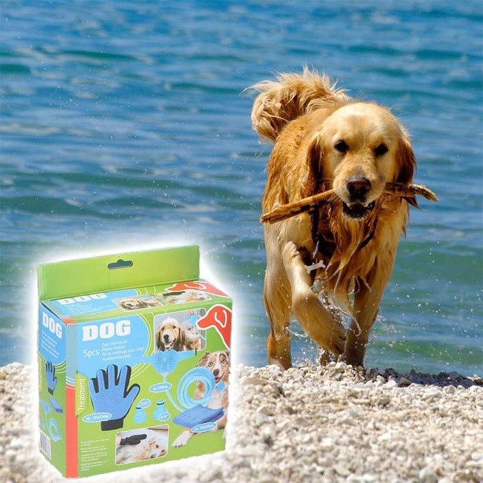 Kit lavador de perros  de 5 piezas  | BronPets©,Kit de lavado y limpieza para perros 5 en 1 para tratamiento de mascotas