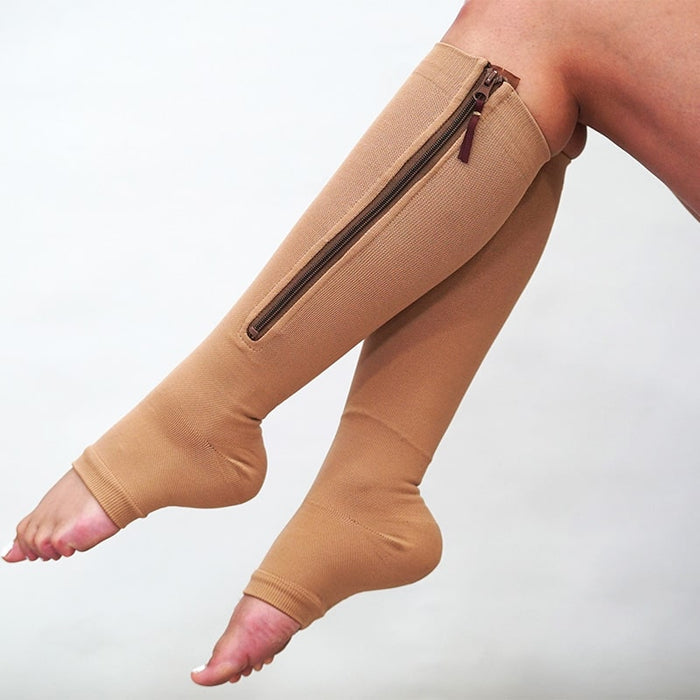 Zipper compression stockings