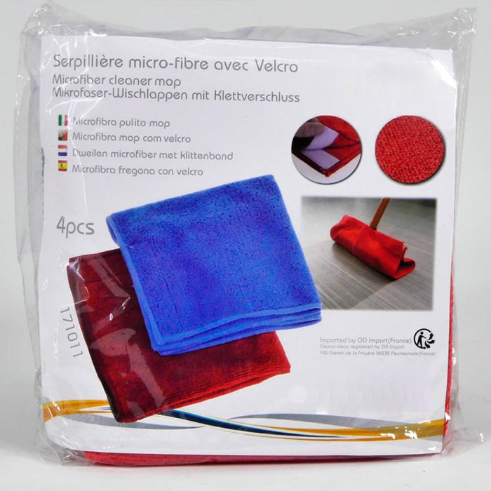 Pack de 4 bayetas de limpieza de microfibra con velcro | BronClean©