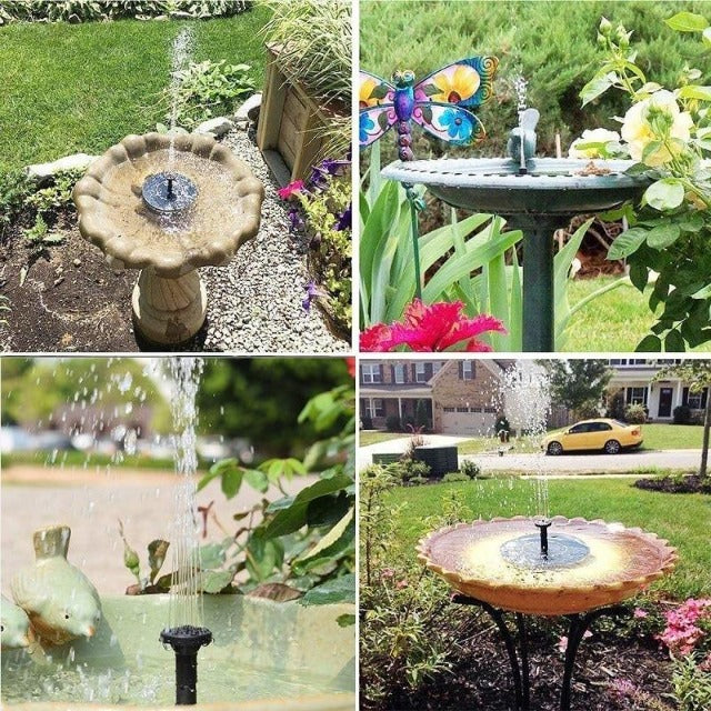 Mini fuente de agua solar, estanque de piscina, fuente de cascada, decoración de jardín, baño de pájaros al aire libre, fuente de energía solar, agua flotante 