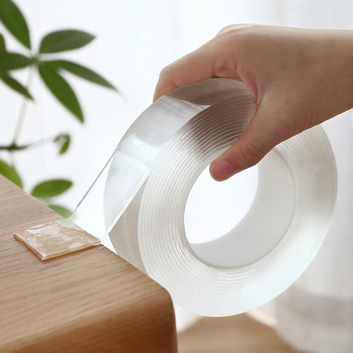Cinta Nano Traceless de 1/2/3/5 M, cinta de doble cara transparente sin rastro, adhesivo impermeable reutilizable, cinta adhesiva limpiable para el hogar 