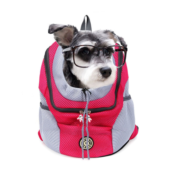 Mochila de viaje portátil con doble hombro para exteriores, bolsa de transporte para perros y mascotas, bolsa frontal para perros, mochila de malla, suministros para mascotas 